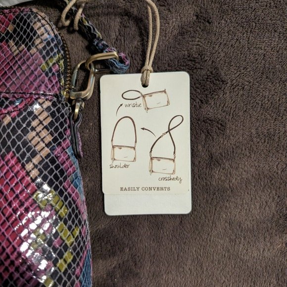 New With Tags Women's HOBO Shoulder Bag Mosaic Snake Color With Dust Cover - Picture 5 of 8